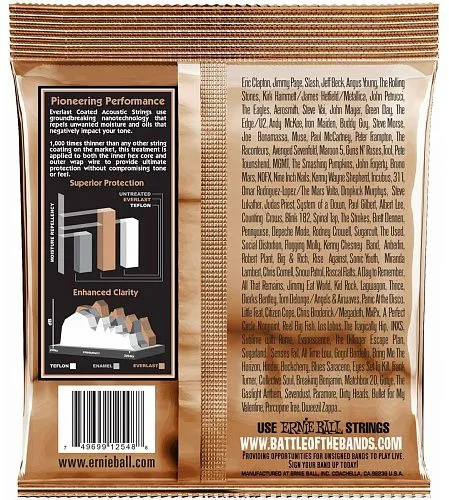 Ernie Ball 2548 (11-52) Everlast Coated Phosphor Bronze Light Комплект струн для акустической гитары