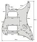 Musiclily MX2248AW Защитная накладка для электрогитары Fender Stratocaster HH, 3 слоя, белая.-3