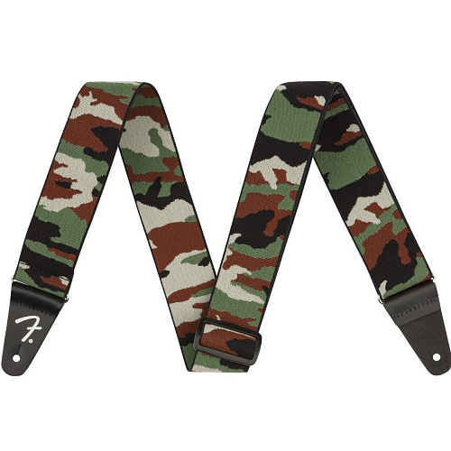Fender WeighLess 2' Camo Strap Woodland Гитарный ремень, цвет - камуфляж.