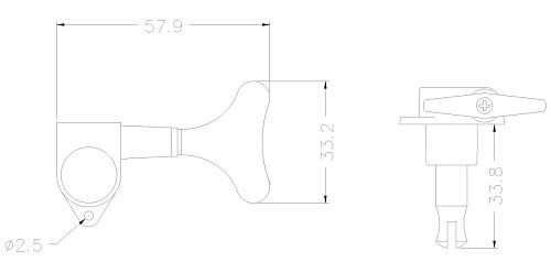 Musiclily M176-2M177-2 Комплект колков для бас-гитары, 2+2, хром.
