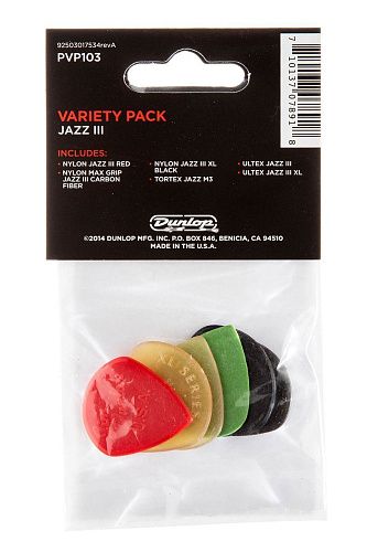 Dunlop PVP103 Набор медиаторов для акустической гитары, 6 шт.