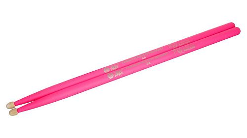 HUN 10101003002 Fluorescent Series 5A Pink Барабанные палочки, розовые.