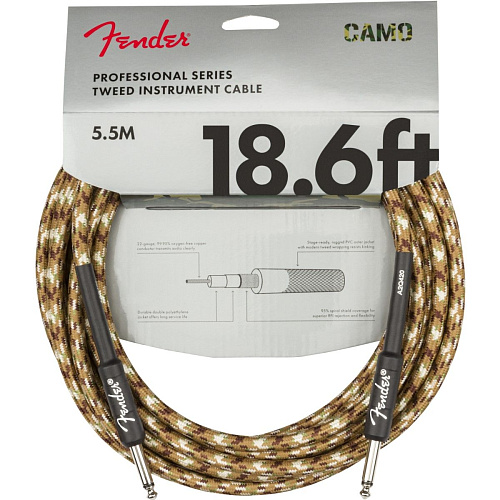 Fender Professional Series Instrument Cable Straight/Straight 18.6' Desert Camo Кабель гитарный.