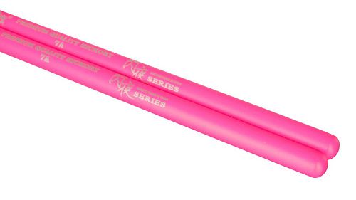 HUN 10101003010 Fluorescent Series 7A Pink Барабанные палочки, деревянный наконечник.