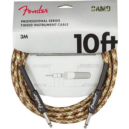 Fender Professional Series Instrument Cable Straight/Straight 10' Desert Camo Кабель гитарный.