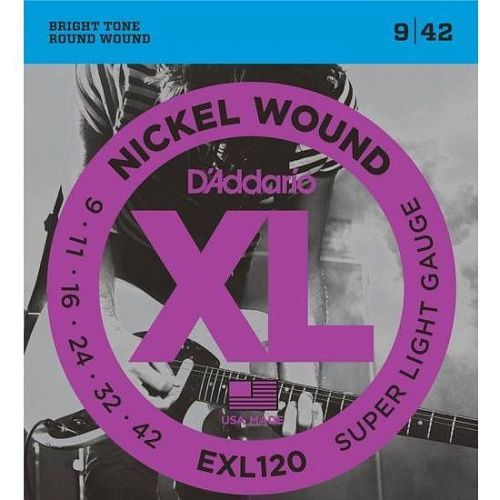 D'Addario EXL120 (9-42) Комплект струн для электрогитары.