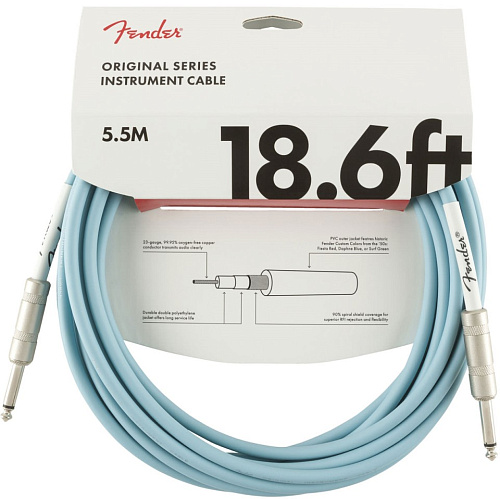 Fender 18.6' Original Inst Cable Daphne Blue Инструментальный кабель.